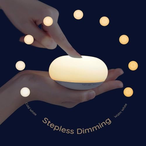 Portable Baby Night Light with Flip & Touch Control - Egg Shape Nursery Lamp
