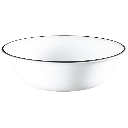 Corelle Tranquil Reflection 12-Piece White and Blue Dinnerware Set - Lightweight, Durable Glass Plates & Bowls