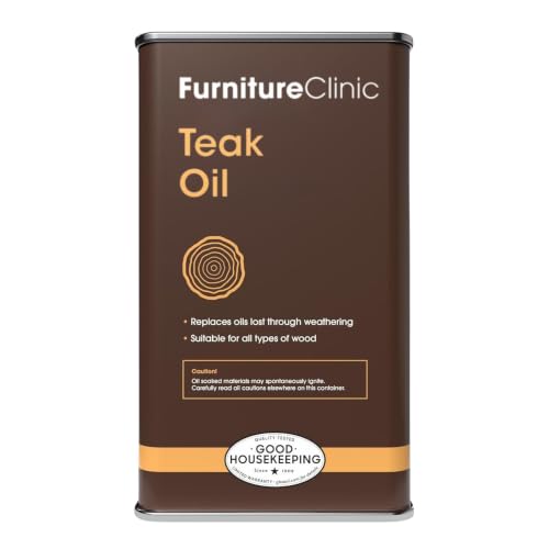 Furniture Clinic Teak Oil 169.07 Fl Oz - Protects Indoor & Outdoor Wood Furniture
