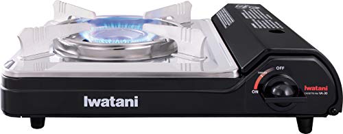 Iwatani Cassette Feu Butane Camp Stove Black - Portable 12K BTU Outdoor Cooker