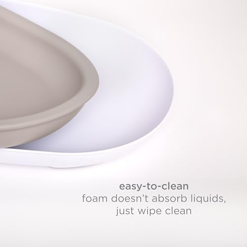 Ubbi Baby Foam Changing Pad - Taupe, Waterproof & Easy to Clean, Secure Safety Belt
