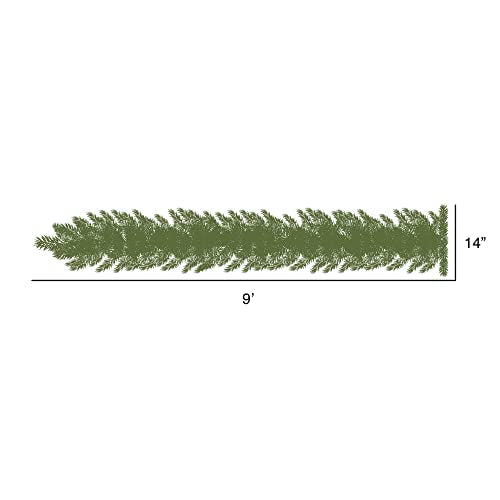 Vickerman 9' x 14" Unlit Artificial Douglas Fir Christmas Garland - Faux Holiday Decor