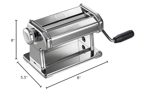 Marcato Atlas 150 Manual Pasta Machine with 150mm Roller, Chrome Steel, Italy-made