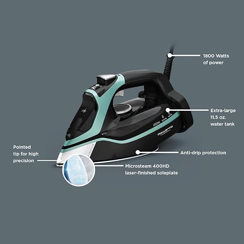 Extra Steam Power Rowenta Steam Force Stainless Steel Soleplate Iron for Clothes