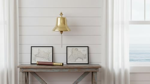 11-Inch Brass Ship Bell - Polished Nautical Maritime Jumbo Wall Mount