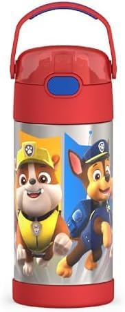 THERMOS FUNTAINER Water Bottle - 12 Ounce Kids Stainless Steel Vacuum Insulated with Straw | Paw Patrol Design