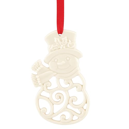 Lenox Snowman Ornament - Snowman Variant Porcelain Christmas Hanging Ornament