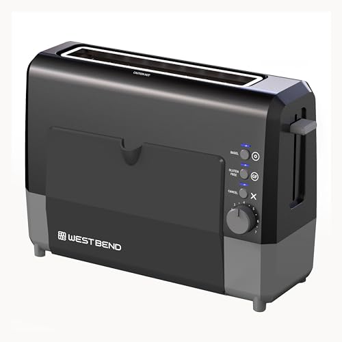 Black West Bend QuikServe 2-Slice Wide-Slot Toaster with Bagel & Gluten-Free Settings