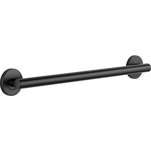24 Inch Matte Black ADA Grab Bar - Contemporary Bathroom Safety Fixture