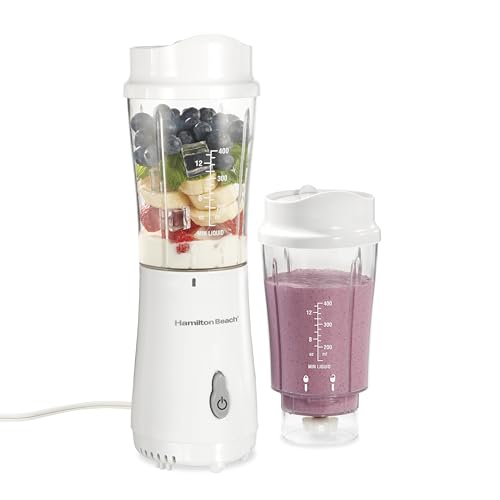 Hamilton Beach Portable Blender with 14 oz Travel Jar - White, 2 Jars