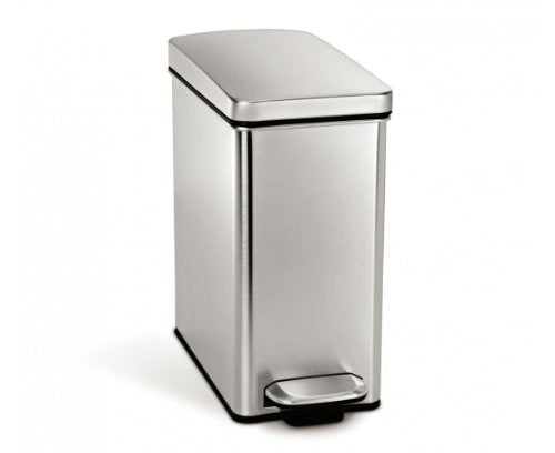 simplehuman 10 Liter / 2.6 Gallon Stainless Steel Bathroom Slim