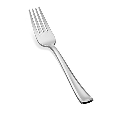Tepco Settings Disposable Silver Plastic Cutlery Set - 600 Pieces, Regular
