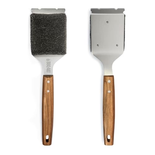 Bristle-Free Grill Brush Cleaner & Scraper with Replaceable Wood Head - 16"