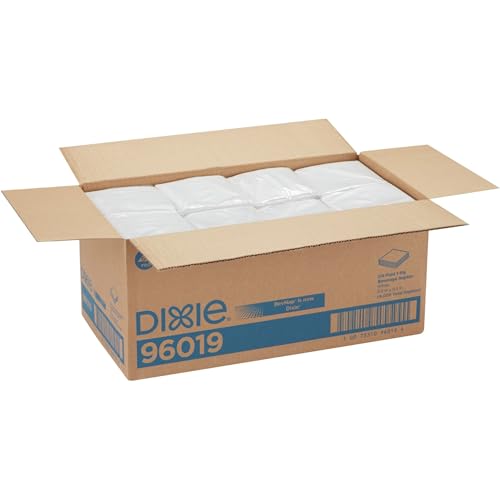 Georgia-Pacific Dixie 1-Ply Beverage Napkins - 8 Pack, White, 500 Napkins Per Pack, 4,000 Total - Disposable, Absorbent, Commercial Use