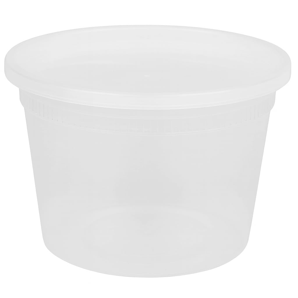 ProTakeOut 16oz [20 set] Heavy Duty Plastic Deli Container | BPA-Free Food Storage with Airtight Leak‑Proof Lids | Microwave, Freezer & Dishwasher Safe – Stackable, Bulk Reusable Soup & Meal Prep Tub