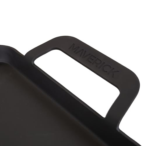 22-Inch Preseasoned Carbon Steel Griddle with Raised Edges and Handles