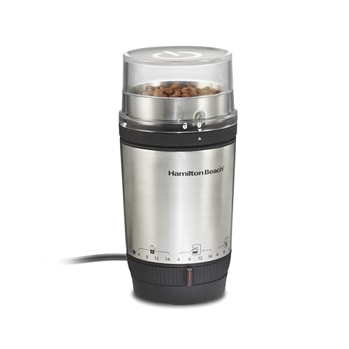 Hamilton Beach Custom Grind Coffee Grinder 4-14 Cups - Adjustable, Hands-Free & Removable Bowl