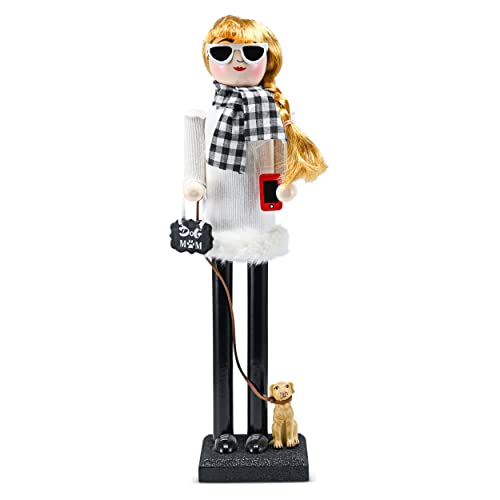 Ornativity Christmas Dog Mom Nutcracker 15" Decor Figure