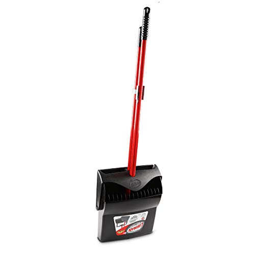 Lobby Dustpan and Broom Set - 41 Inch Length, Black & Red, Pack of 2