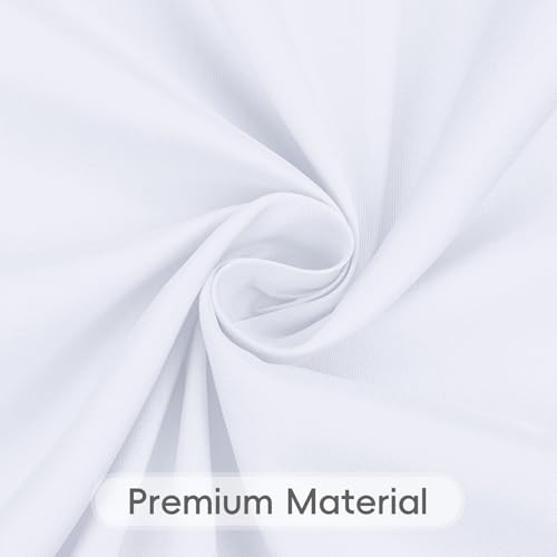 White Round Tablecloth 120 Inch - 8 Pack for 48-96 Inch Tables - Wrinkle-Resistant Polyester