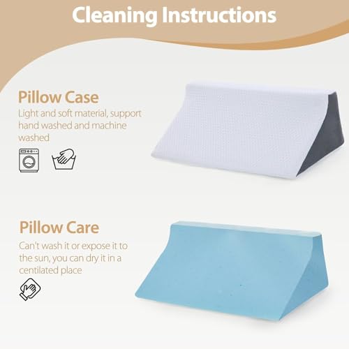 Touchutopia Gray White 20-Inch Wedge Pillow for Side Sleepers & Recovery