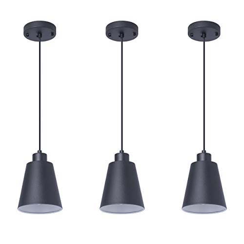 Modern Black Pendant Light Fixture 5.94'' (3-Pack) Mini 1-Light