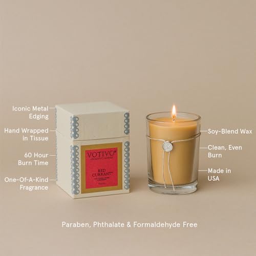 Red Currant Aromatic Candle - 6.8 oz Soy-Blend Wax, Gift Boxed