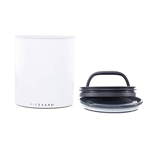 AirScape Coffee Storage Canister 2.2 lbs Matte White Kilo Version - Airtight Freshness Preservation