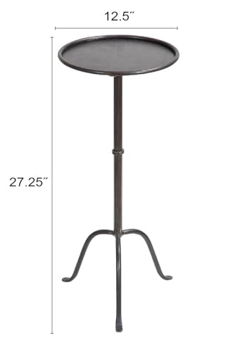 Black Metal Martini Table - Round Side & Accent Table, Sleek Modern Design