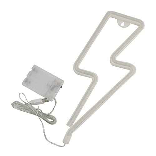 Sunnyglade USB Charging/Battery LED Neon Decorative Lights,Neon Sign Shaped Decor Light, Wall Decor for Christmas,Birthday Party, Kids Room, Living Room, Wedding Party Decoration (Lightning)