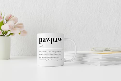 QASHWEY Pawpaw Mug Grandpa Pawpaw Gifts from Grandkids 11oz Ceramic Coffee Cup