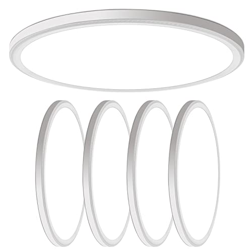 WKONCLDY 4 Pack 16-inch LED Ceiling Lights 4700lm 5000K White Slim Flush Mount