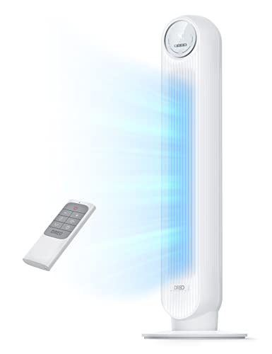 DREO White 36-Inch Tower Fan for Bedroom, 8 Speed, Ultra Quiet, 28 ft/s
