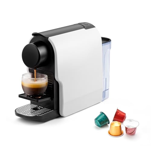 Beanglass Mini Espresso Machine White Compatible with Nespresso Original Pods