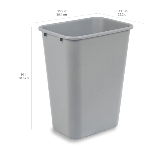 Grey 10 Gallon Commercial Office Wastebasket - 2 Pack
