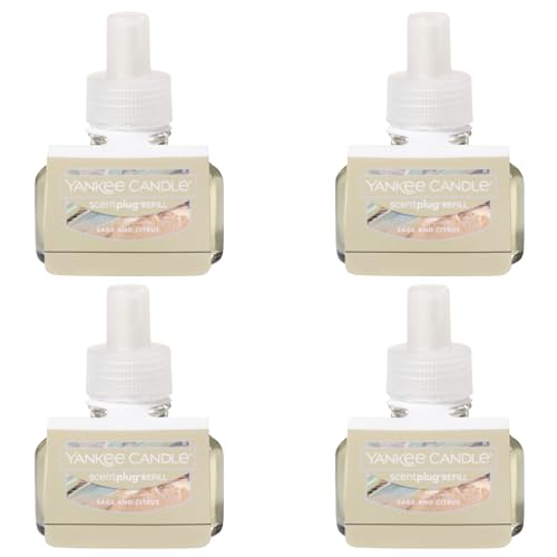 Yankee Candle ScentPlug Refill Sage & Citrus (4 Pack) - Long-Lasting Home Fragrance