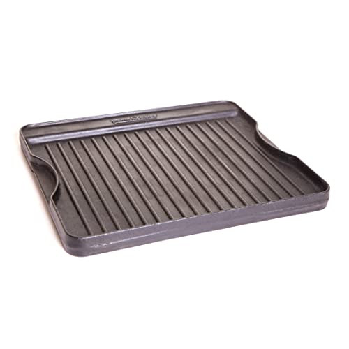 Camp Chef Cast Iron Reversible Griddle 16x14 Inch - Non-Stick, Ribbed & Flat Sides