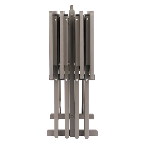 Winsome Alex Set of 4 Foldable Snack Tables with Storage Rack - Oyster Gray