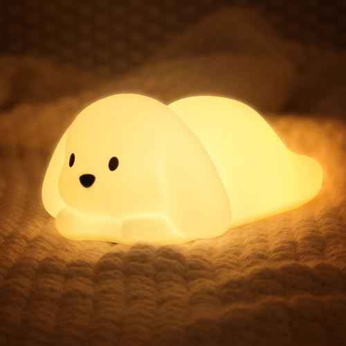 LOVERUIS Night Lights Squishy Light Dogs Colorful Night Light for Kids 1/3 Hours Timer Dimmable Puppy Gift Kid Dog Cute Decor