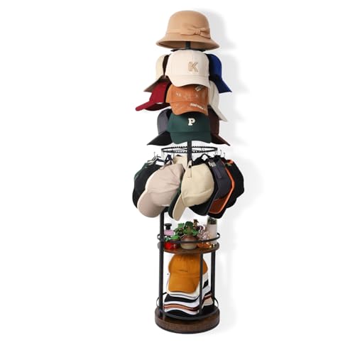 Keebofly 360° Rotating 5-Tier Hat Rack Floor