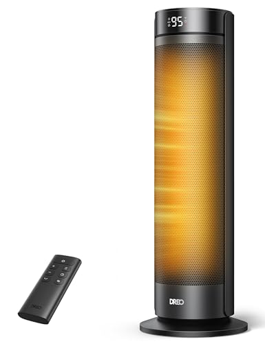 Indoor Space Heater for Large Rooms - Quiet Electric Heater with Oscillation & Safety Features