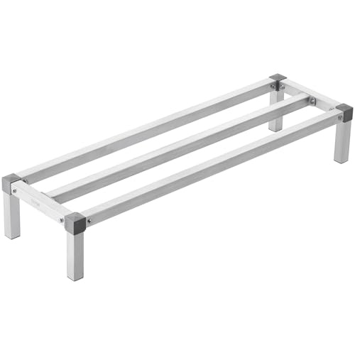 Heavy-Duty Aluminum Dunnage Rack 48x14x8 Inches, 1000 lbs Capacity, Commercial Food Floor Storage