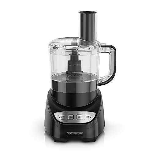 BLACK+DECKER 8-Cup Food Processor with Shred & Slice Disc, Reversible Blade, Food Grater Accessory, 450W