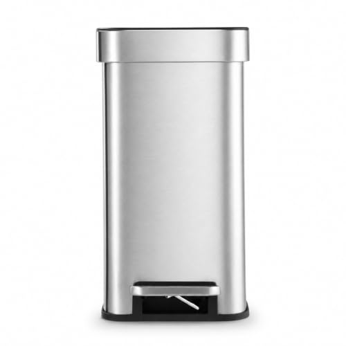 Home Zone Living 3 Gallon Slim Trash Can with Odor Control - Solid / CleanAura