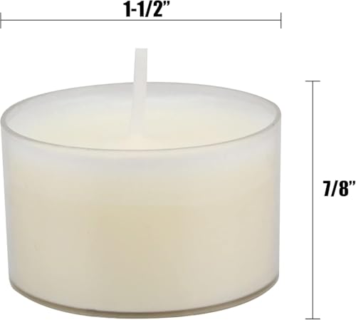 Stonebriar Unscented Tea Light Candles Pack of 192 — 8 Hour Burn, Clear Cup, Long-Lasting, Indoor & Outdoor Decor
