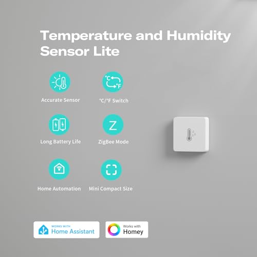 3-Pack Zigbee Temperature and Humidity Sensors for Smart Home - Compatible with Echo, Home Assistant, SmartThings, Homey