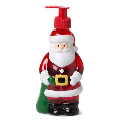 Simple Pleasures Santa Claus Holiday Soap Dispenser with Scented Liquid Soap - Decorative Hand Pump Refillable Soap Dispensers for Kitchen and Bathroom Sinks