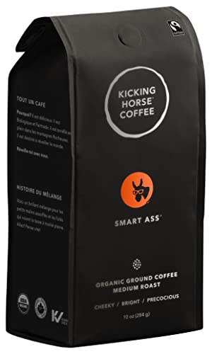 Kicking Horse Coffee Smart Ass Ground Coffee 10oz Pack of 6 Medium Roast Organic Fairtrade