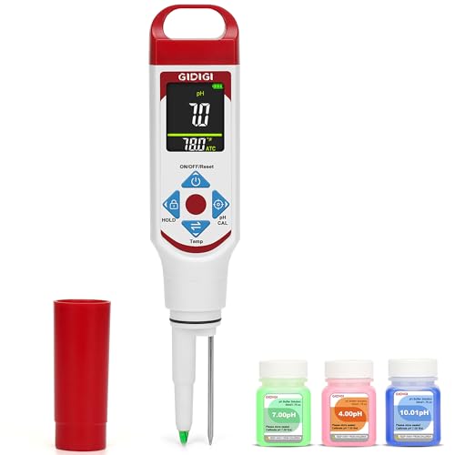 Red Food pH Meter with ATC & Spear Probe for Fermentation & Meat Testing