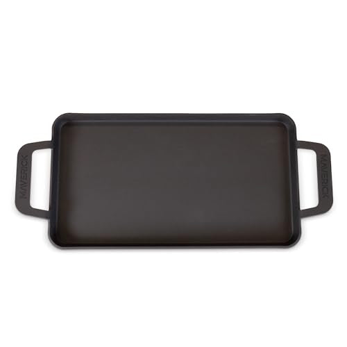 22-Inch Preseasoned Carbon Steel Griddle with Raised Edges and Handles